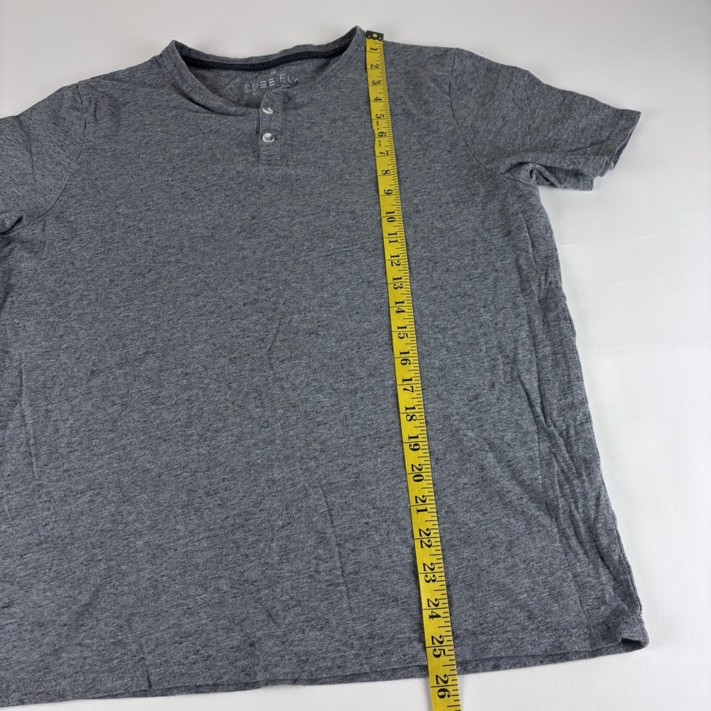 Free Fly Mens Medium Heather Grey Bamboo Blend Henley T-Shirt Size - Picture 4 of 9